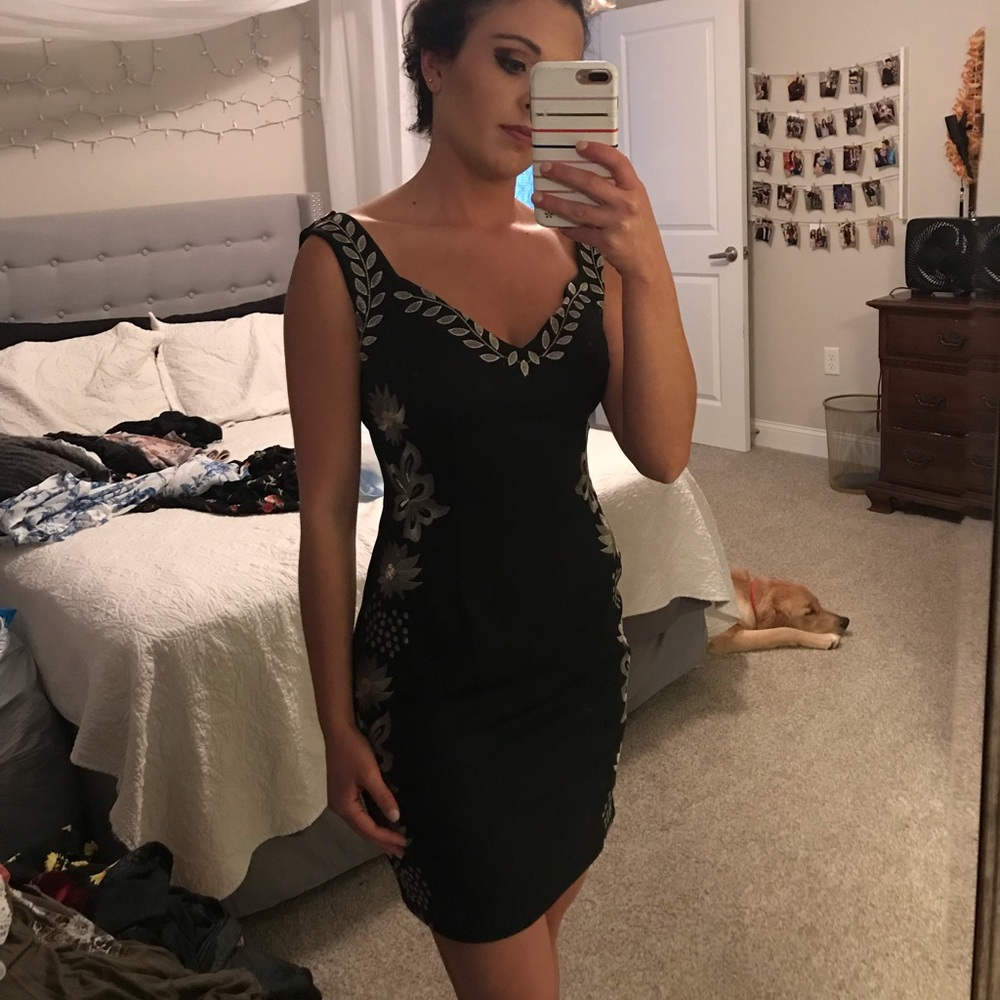 Zizi black and silver cocktail dress